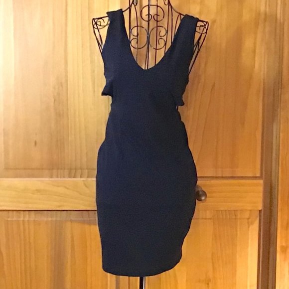 COPY - Black Body-con Cocktail Dress with Open Sides - Picture 1 of 3